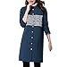 Produktbild Honestyi Mode Frauen Baumwolle Leinen Wintermantel Folk Custom Printing Spleißen Jacke(Marine,XXL)