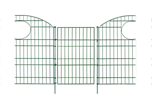 Tor für Massiv Zaun „Balkhausen, Müngsten, Glüder & Rüden“ 70 x 80 cm, grün – Teichzaun, Tiergehege, Gartenzaun, Steckzaun, Rabattenzaun, Zaunmatten, Hundezaun, Katzenzaun, Rankhilfe - 5