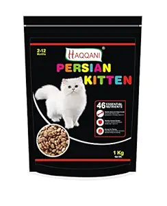 Haqqani Persian Kitten Small (2-12 Months) Dry Cat Food, Chicken and Fish , Pack Flavour : Chicken and Fish Kitten Food (1 Kg ( Offer Pack of 1 ))