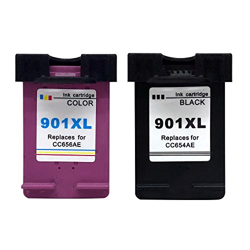 2  XL Cartuchos de tinta de repuesto compatibles con HP 901XL  para Officejet 4500   J4500   J4524   J4535 y  J4