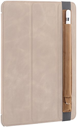StilGut Pencil-Halter für Apple 9,7″ iPad Pro und iPad Pro 10.5″ aus echtem Leder mit Lightning-Adapter-Fach. Stift-Halterung zur sicheren Aufbewahrung des Apple Pens, Cognac Vintage - 5