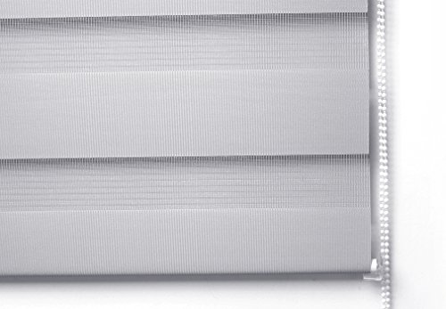 SHINY HOME® Doppelrollo DUO-Rollo Fensterrollo Verdunkelungsrollos Klemmfix für Fenster Ohne Bohren mit Klemmträger Lichtblick und Sonnenschutz 80x150cm (Grau) - 5