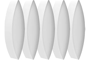 StonyLab 5-Pack 50 mm Olive Shape White PTFE-Coated Ferromagnetic Magnetic Stir Bar Set