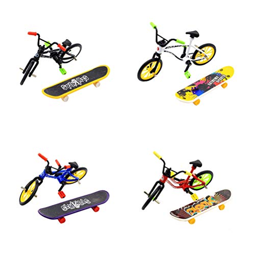 YeahiBaby Mini Skateboard Bicycle Model Toy Finger Skateboard Gifts for Boy Kid Birthday 1 Set (Random Color)
