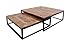 Produktbild II Couchtisch Wohnzimmertisch BEPPO V2 2er Set Massivholz Metall Vintage Sheesham schwarz Natur (Inklusive aktueller Wohnzeitschrift)