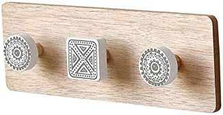 Kitchen Bathroom Hook Up, Wall-Mounted Wooden Hook, Self-Adhesive Wall Hook, Punch-Free Coat Cap Key Hook, Door Rear Shelf Row Hook