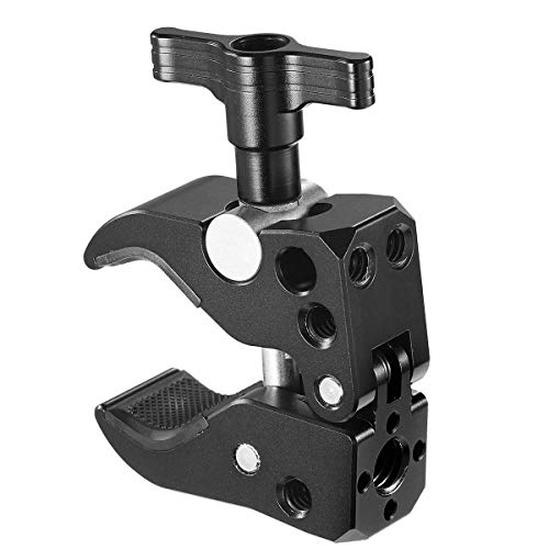 SMALLRIG Morsetto Super Clamp con Fori Filettati da 1/4 Pollici, Super Clamp con Apre la Mascella da 10 a 55 mm - 2220