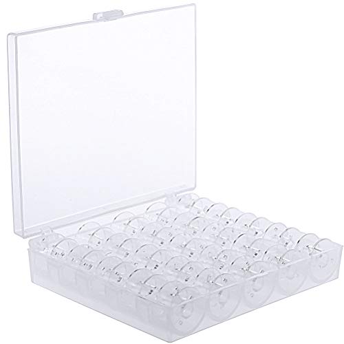 Preisvergleich Produktbild 25 Stücke Nähmaschinenspulen transparente inklusive Aufbewahrungsbox