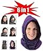 Produktbild 6 in 1 Schal Balaclava Beanie Kältemaske Kapuze Beutel Turnbeutel Skimaske Hut schwarz Gesichtmaske Motorrad Biker Snowboard Kälteschutz Fleece