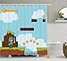 Produktbild Abakuhaus Duschvorhang, 90Er Atari Spiel Highscore anzeige Super 32bit Ähnliches Pixel Art Design Bunter Digital Druck, Blickdicht aus Stoff inkl. 12 Ringen Umweltfreundlich Waschbar, 175 X 200 cm