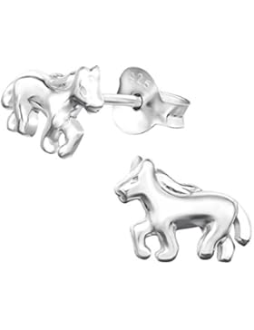 Laimons Kids Kinder-Ohrstecker Kinderschmuck Pferd Pony Fohlen glanz Sterling Silber 925