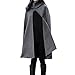 Produktbild NPRADLA 2018 Mittelalter Umhang Damen Kapuze Einfarbig Elegant Frauen Trenchcoat Open Front Cardigan Jacke Mantel Cape Poncho Oversized (XL, X-Dunkelgrau)