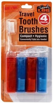 Compact Travel Tooth Brushes 4 Pack