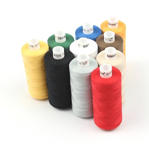 10.000m Nähgarn (10x 1.000m) ACKERMANN® Universal Nähgarn Farben-Mix in 10 Farben Stärke 120, Markengarn - 8