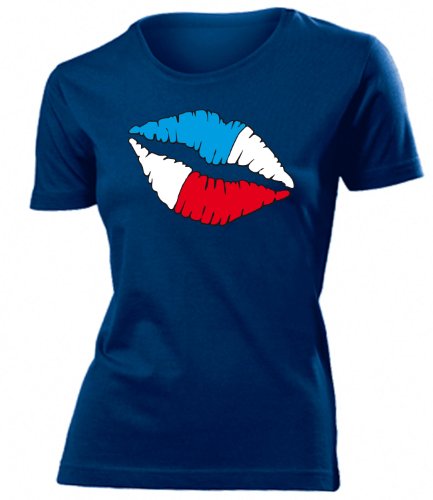 love-all-my-shirts FRANKREICH FANSHIRT KUSS 3184 Damen T-Shirt (F-N) Gr. L