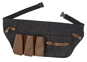 Hair Stylist Tool Belt, Salon Hairdresser Barber Hair Tool Belt Bag-Denim Fabricas and Real Leather