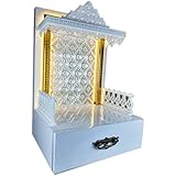 Sangam Ad WPC Wooden Temple with LED Light for Home &amp; Office | Pooja Mandir (Size 12X10X18 LxWxH)