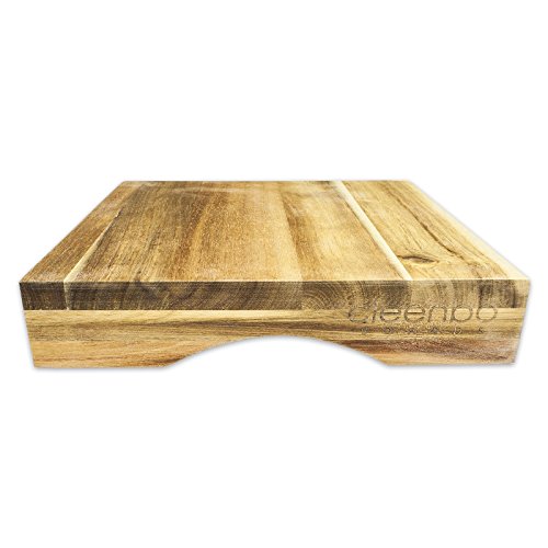 cleenbo Schneidbrett „STYLE acacia“ Profi Küchenbrett aus geölter Akazie mit verschiebbarer Gastronorm Edelstahl Auffangschale (GN) 1/2, Board Maße: 420 x 290 x 60 mm - 4
