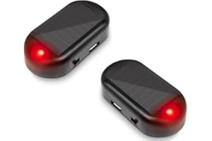Shudyear Solar Energy Security Alarm Light LED Flash Strobe Light, Anti-Theft Warning Strobe Lamp for Car Vehicle Van Truck SUV, Pack of 2(2pcs Red)