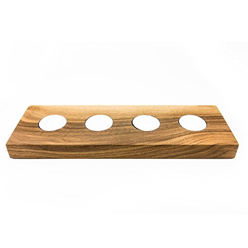 Teelicht Ständer Holz, Teelicht-halter, Stimmungslicht, Kerzenhalter für Teelichter, gemütlich minimalistische Kerzenständer | Handmade in Germany von FORMGUT® | Nussbaum Massiv für 4 Teelichter - 2