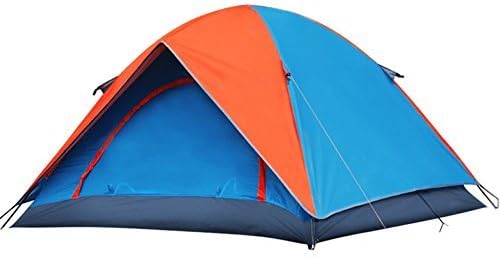 AZLife 3-4 Person Dome Camping Tent with Carry Bag, 100% waterproof with sewn in groundsheet(Orange and Blue)