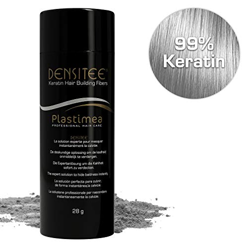 SCHÜTTHAAR, STREUHAAR, HAARVERDICHTUNG - HAARPUDER DENSITEE® Verdeckt HAARAUSFALL & KAHLHEIT bei Frauen & Männern mit Soforteffekt 28g Ansatz Retoucher für DICHTERES Haar & VOLUMEN - GRAU