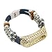 Produktbild Accessory Bands Compatible Xiaomi Mi Band 3, Handmade Alloy Leather Bands Adjustable Replacement Bracelet Sport Strap Armbänder mit Metal Frame Compatible Xiaomi Mi Band 3
