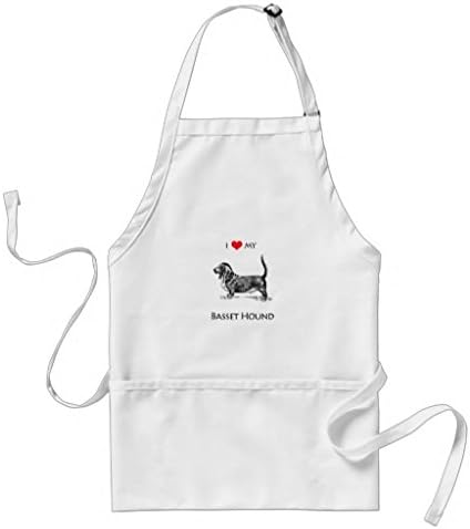 Custom I Love My Basset Hound Dog Adult Apron