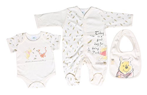Unisex Baby Grow 3 pcs Set Winnie The Pooh With Vest And Matching Hat 1 Mth