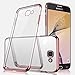 Produktbild Jinghuash Kompatibel mit Samsung Galaxy J5 Prime Hülle Überzug Plating TPU Transparent Case mit Farbig Rahmen Ultra dünn Durchsichtig TPU Silikon Schutzhülle Stoßfest Bumper Handyhülle-Rotgold