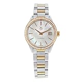Tag Heuer Carrera Mutter von Pearl Zifferblatt Diamant Lünette Stahl und 18 kt Rose Gold Damen war1353. bd0779