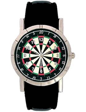 Dartscheibe Motiv Damenuhr mit Lederarmband