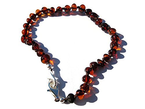 Amber Pumpkin Adjustable Amber Anklet / Bracelet (Dark Cherry)