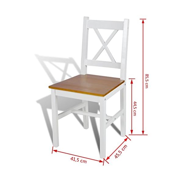 vidaXL Esszimmerstühle 2 STK. Weiß Kiefernholz – Bild 6