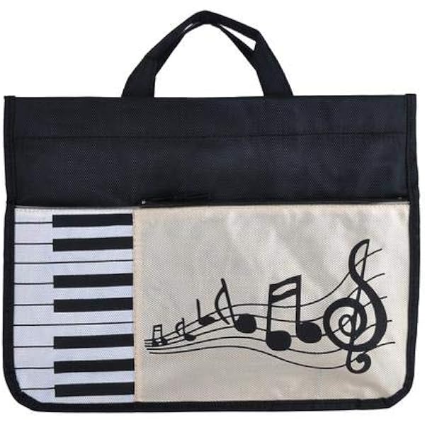 KingPoint Sac Fourre-tout Réutilisable Et Multifonction Pour Le Shopping Avec Touches De Piano Et Notes De Musique