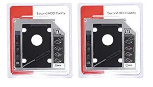 DIGIFLOOR (Set of 2) Optical Bay 2nd Hard Drive Caddy, Universal for 9.5mm CD/DVD Drive Slot (for SSD and HDD) (Set of 2)