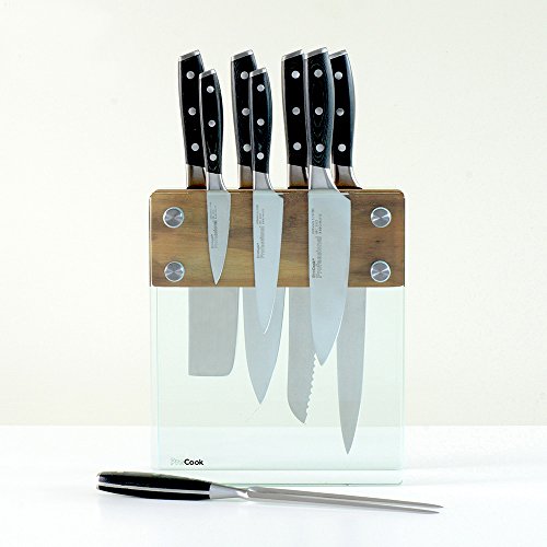 ProCook Professional X50 Messerset, 8-teilig mit Messerblock aus Glas - 3