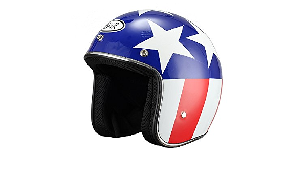 CASCO MOTO BHR JET MOD RETRO' 711 COLORI BANDIERA USA TAGLIA XS : Sport e  tempo libero