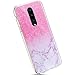 Price comparison product image YSIMEE Compatible with Cases Oneplus 7 Pro Ultra Slim Thin Silicone Rubber Clear Gel TPU Bumper Shock Absorption Girls Women Shockproof Lightweight Protector Soft Back Covers,Pink Marble