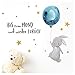 Produktbild Little Deco Wandtattoo Kinderzimmer Hase & Zitat Bis zum Mond I 85 x 49 cm (BxH) I Luftballon Kinderbilder Deko Babyzimmer Junge Aufkleber Sticker Wandaufkleber DL206-2
