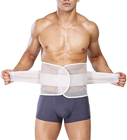 Men's Adjustable Workout Waist Trimmer Support Lower Back &amp; Lumbar Slimming Belt (X-Large, Nude)