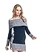 Happy Mama Women's Maternity Bardot Knitted Jumper Dress Pullover Sweater. 913p (Navy, 10/14)