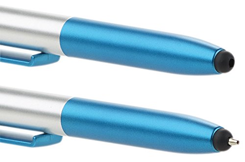 PEARL 4in1-Kugelschreiber mit LED-Lampe, Touchpen und Handy-Ständer, 5er-Set - 7