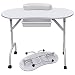 TRIXES White Manicure Nail Art Folding Portable Desk Table with Cushion & Carry Bag