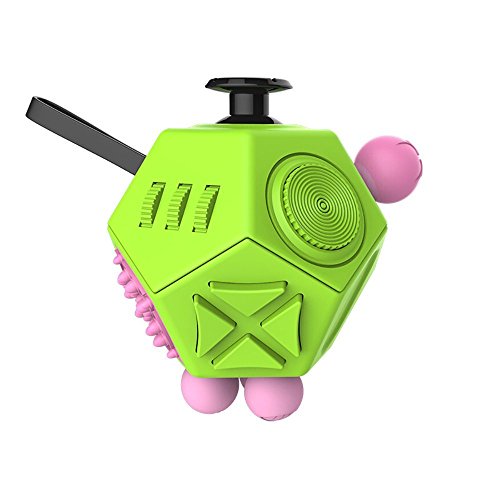 Philna12 12 Sides Creative Mini Fidget Magic Dice Relieves Anxiety and Stress Gift (Green)