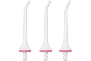 JEEGOWOOSS Water Flosser Replacement Tips, Replacement Heads for Waterpik, Oral Irrigator Jet Tip Zozzles Compatible with Hangsun, Nicwell, COSLUS, Mospro, Zerhunt (White, 3 Pcs)