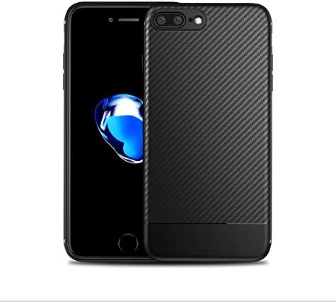 Mobiusphy applicable to iphone 8plus(5.5Inch)/iphone7plus(5.5Inch) mobile shell protective case [carbon fiber] [soft silicone] [anti-skid] [anti-fingerprint],black