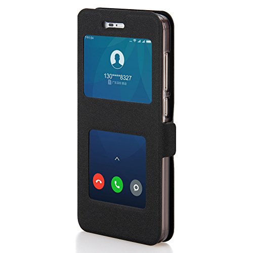Funda Redmi Note 4X  Shanphone Funda folio Carcasa con Funcion de Ventana  Soporte plegable  Doble cierre magn  tico para Xiaomi Redmi Note 4X  Negro