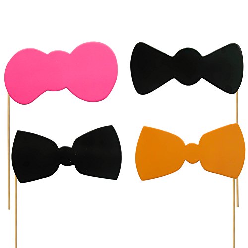 TOAOB Party Foto Fotorequisiten Fotoaccessoires für neujahr hochzeit geburtstag party abschlussfeier etc masken schnurrbart lippen brille krawatte tabakspfeife hüte bärte Photo Booth Props Set Packung mit 44 Stück - 5