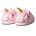 Produktbild Katara 1775 Bunte Kuschelige Plüsch Einhorn-Haus-Schuhe für Damen/Erwachsene/Mädchen als Geschenk, Pantoffeln, Rosa, Einheitgroße 36-44